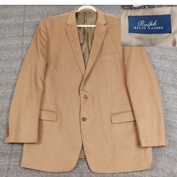 Ralph Ralph Lauren Men's 50 XLong Suit Jacket Tan Silk/Wool/Cashmere Blazer - Picture 1 of 10
